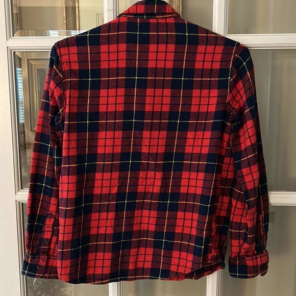 Red and navy plaid size 10–12 Old Navy shirt - Picture 4 of 4